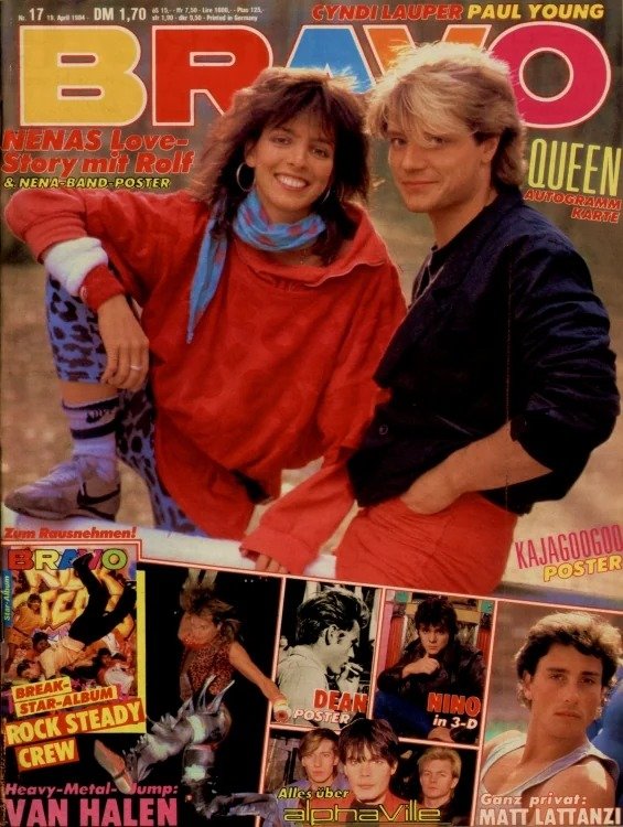 Bravo Magasin Tyskland 1984-17 – Nena Rolf Brendel Nino De Angelo Dean Reed Matt Lattanzi – Originaludgave