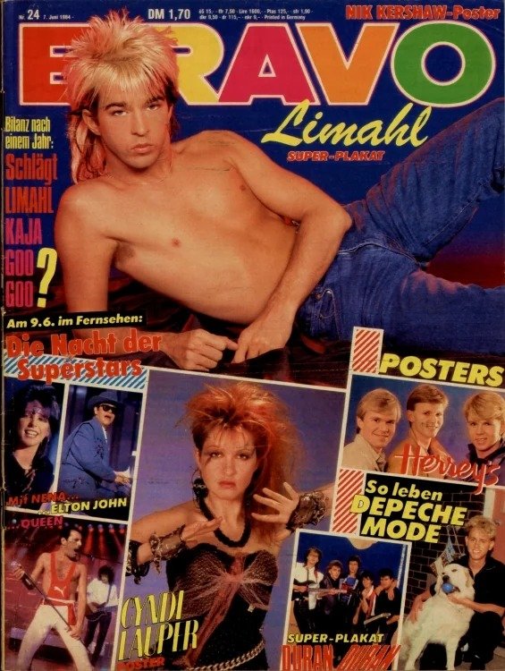Bravo Magazine Allemagne 1984-24 – Limahl Cyndi Lauper Nena Elton John Nik Kershaw – Édition originale