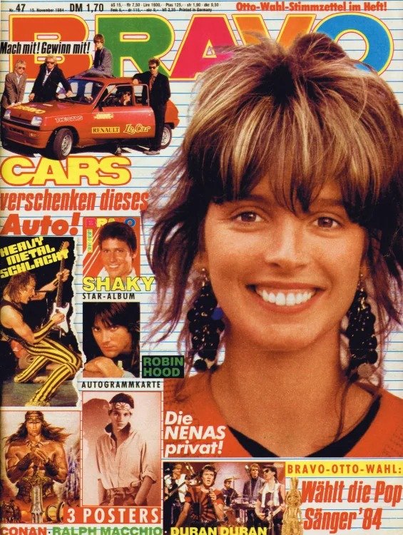 Bravo Lehti Saksa 1984-47 – Nena Shakin' Stevens Ralph Macchio Arnold Schwarzenegger The Cars – Alkuperäinen painos