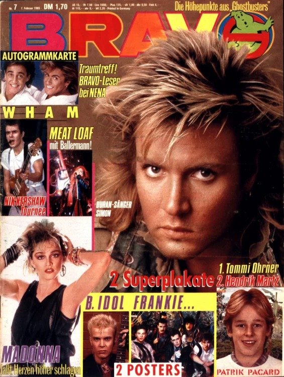 Bravo Magasin Tyskland 1985-07 – Simon Le Bon Madonna Billy Idol Nik Kershaw Meat Loaf – Originalutgåva