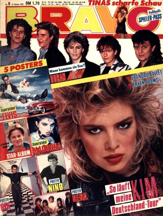Bravo Magazin Deutschland 1985-08 Kim Wilde Duran Duran Madonna Elvis Presley Nena