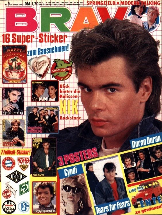 Bravo Lehti Saksa 1985-09 – Nik Kershaw Madonna Corey Hart Cyndi Lauper Wham! – Alkuperäinen painos
