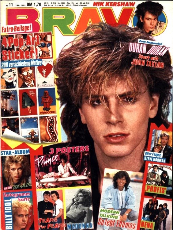 Bravo Lehti Saksa 1985-11 – John Taylor Prince Madonna Billy Idol Kim Wilde – Alkuperäinen painos