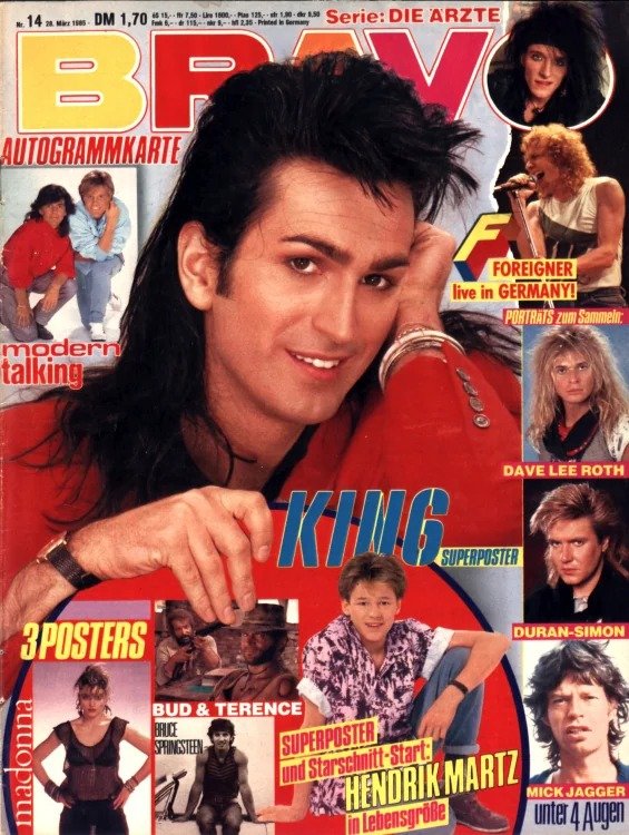 Bravo Lehti Saksa 1985-14 – Paul King Thomas Anders Dieter Bohlen Madonna Dave Lee Roth – Alkuperäinen painos