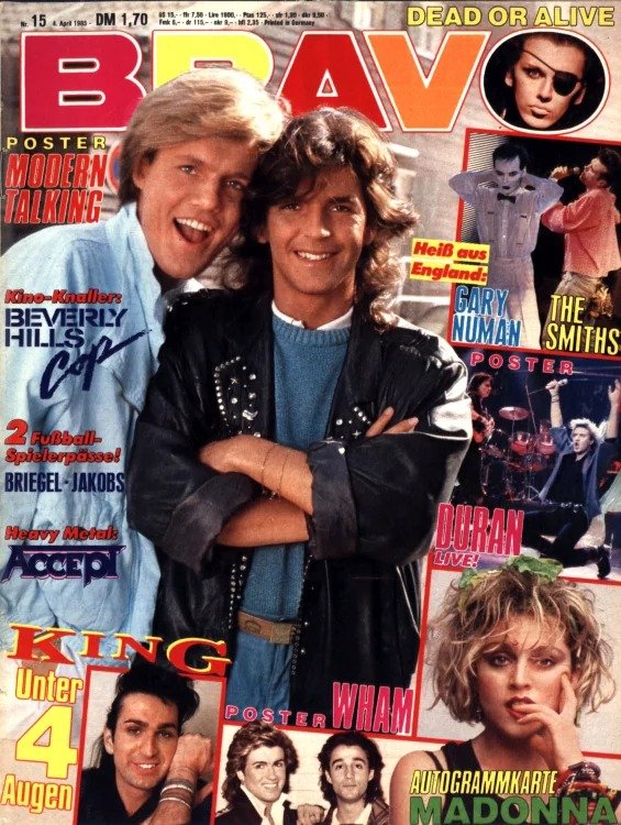 Bravo Magazine Germany 1985-15 – Thomas Anders Dieter Bohlen Madonna Pete Burns Gary Numan – Original Print Issue