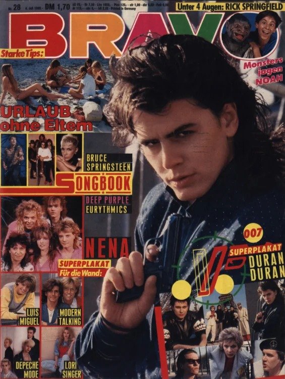 Bravo Magasin Tyskland 1985-28 – John Stamos Nena Bruce Springsteen Luis Miguel Rick Springfield – Originalutgåva