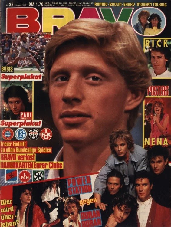 Bravo Lehti Saksa 1985-32 – Boris Becker Nena Paul Hardcastle Rick Springfield Power Station – Alkuperäinen painos