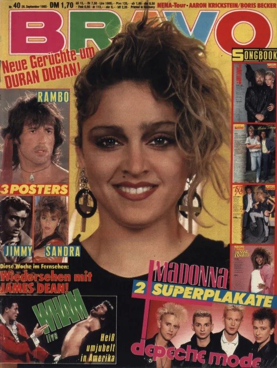 Bravo Magasin Tyskland 1985-40 – Madonna Depeche Mode Wham! Sylvester Stallone Sandra – Originalutgåva