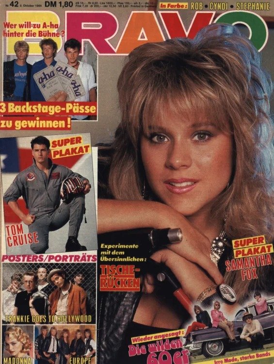 Bravo Lehti Saksa 1986-42 – Samantha Fox Tom Cruise Madonna A-ha Frankie Goes To Hollywood – Alkuperäinen painos