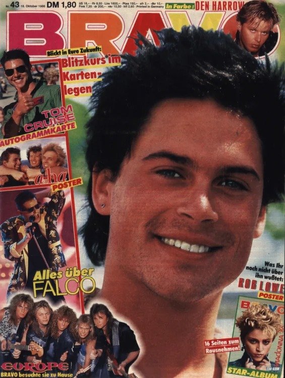 Bravo Magazine Germany 1986-43 – Den Harrow Tom Cruise Falco – Original Print Issue