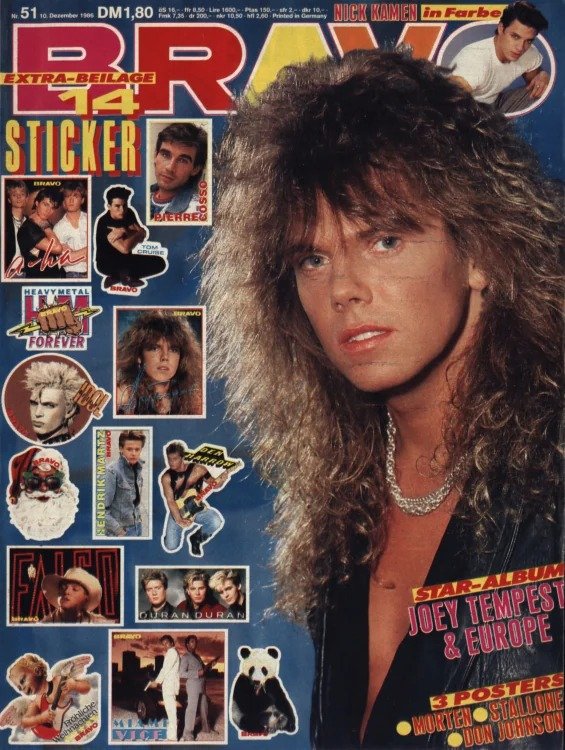 Bravo Magazin Deutschland 1986-51 Joey Tempest A-ha Tom Cruise Falco Billy Idol