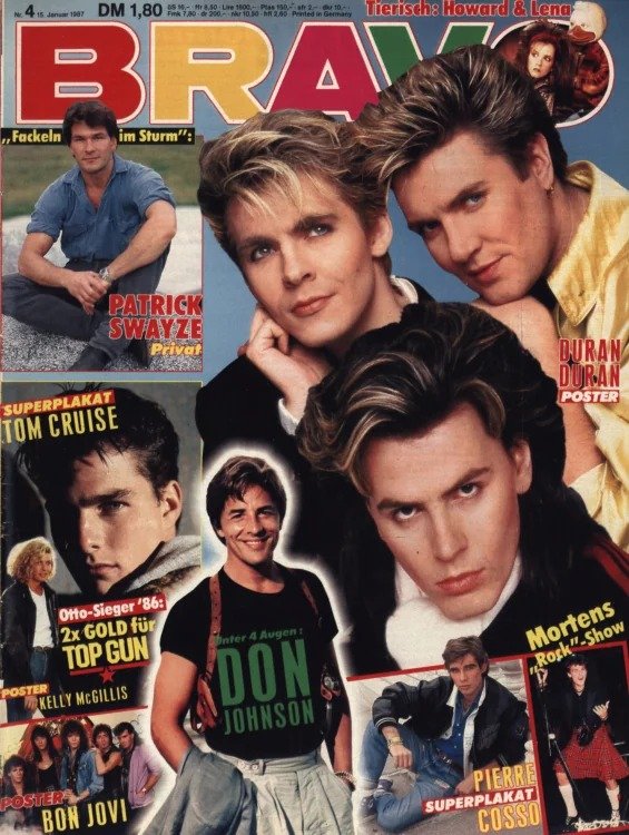 Bravo Lehti Saksa 1987-04 – Simon Le Bon John Taylor Don Johnson Patrick Swayze Tom Cruise – Alkuperäinen painos