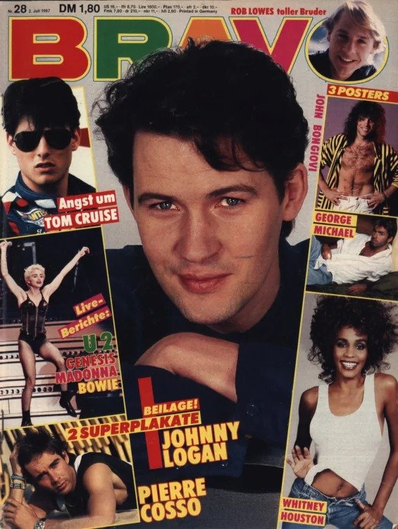 Bravo Lehti Saksa 1987-28 – Johnny Logan Tom Cruise Whitney Houston Madonna George Michael – Alkuperäinen painos