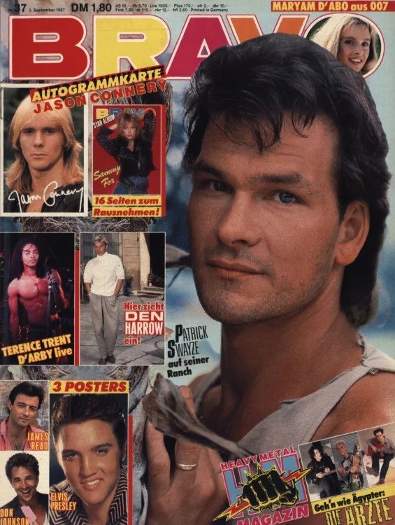 Bravo Magasin Tyskland 1987-37 – Patrick Swayze Jason Connery Samantha Fox Terence Trent D'Arby Den Harrow – Originalutgåva