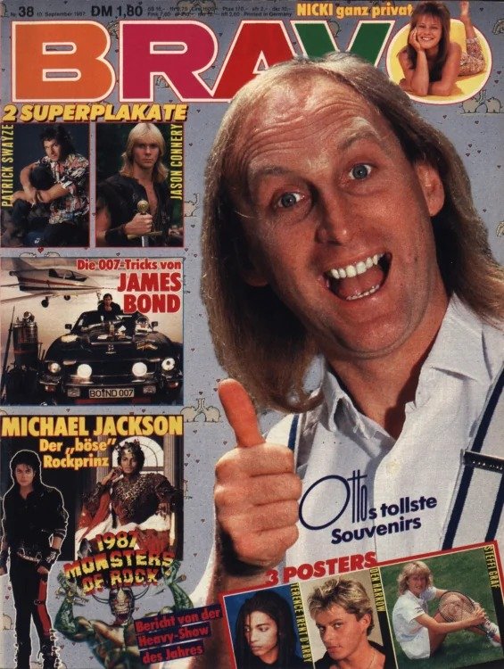 Bravo Rivista Germania 1987-38 – Otto Waalkes Michael Jackson Patrick Swayze Jason Connery Nicki – Edizione originale
