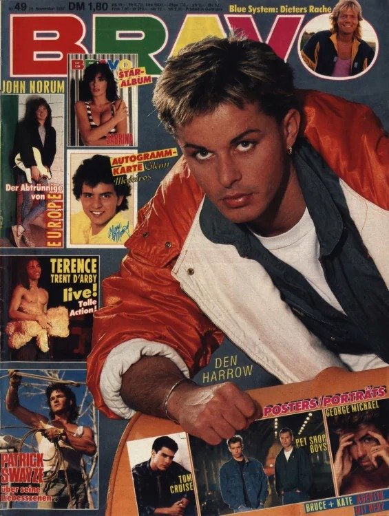 Bravo Magazine Allemagne 1987-49 – Den Harrow Patrick Swayze John Norum Terence Trent D'Arby Sabrina Salerno – Édition originale