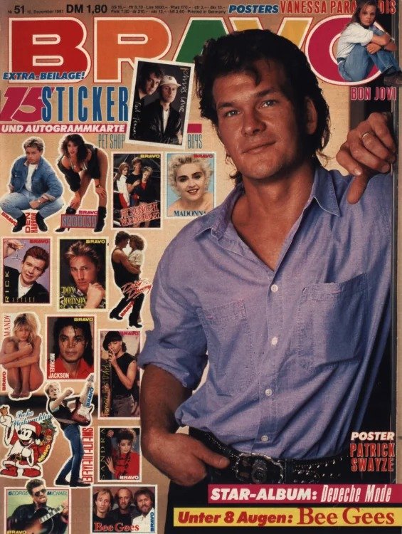 Bravo Lehti Saksa 1987-51 – Patrick Swayze Madonna Don Johnson Michael Jackson Rick Astley – Alkuperäinen painos