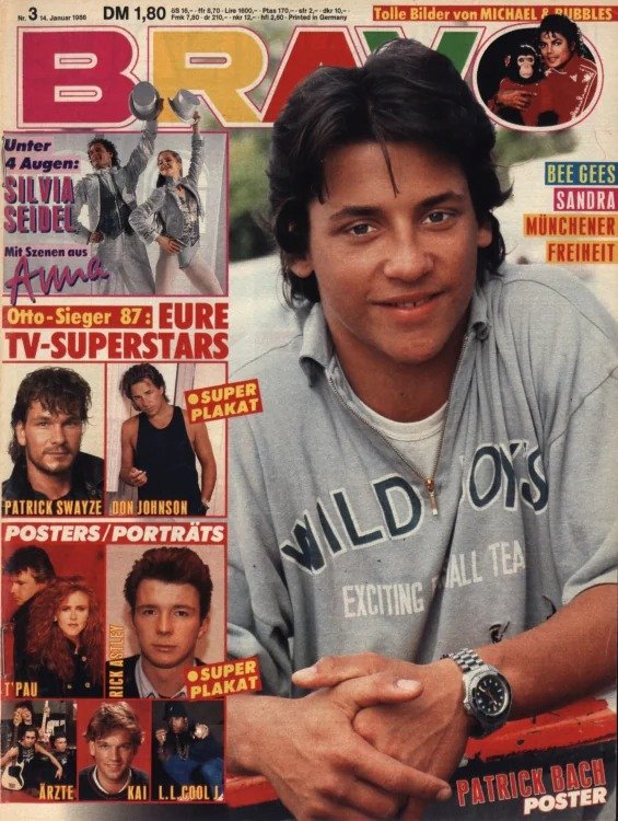 Bravo Magasin Tyskland 1988-03 – Patrick Bach Silvia Seidel Patrick Swayze Don Johnson Rick Astley – Originalutgåva