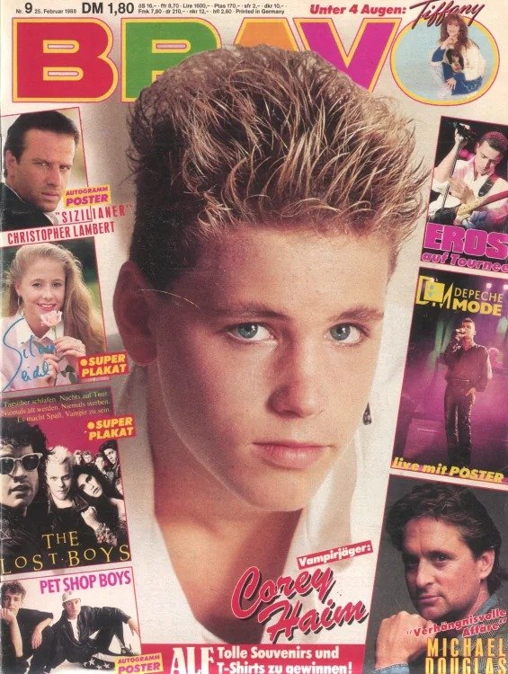 Bravo Lehti Saksa 1988-09 – Corey Haim Christopher Lambert Tiffany Michael Douglas Sabrina Salerno – Alkuperäinen painos
