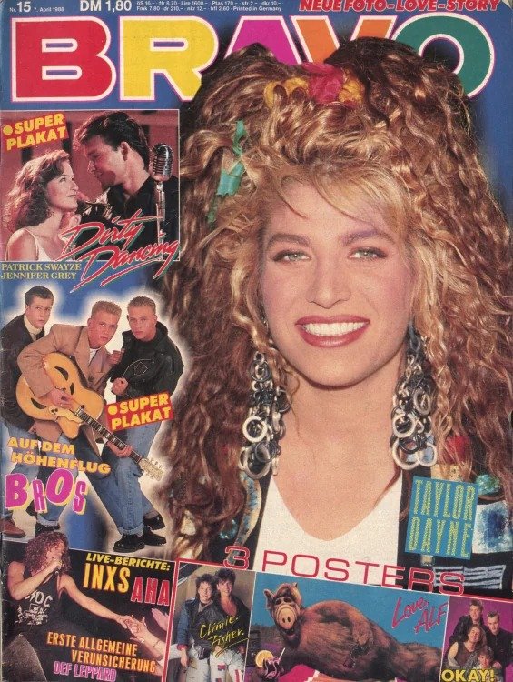 Bravo Magasin Tyskland 1988-15 – Taylor Dayne Patrick Swayze Jennifer Grey ALF Bros – Originaludgave