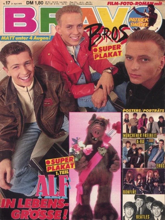 Bravo Magasin Tyskland 1988-17 – Matt Goss Luke Goss Craig Logan ALF Patrick Swayze – Originaludgave