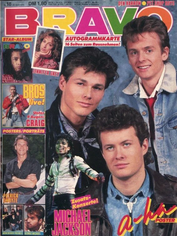 Bravo Lehti Saksa 1988-18 – Morten Harket Magne Furuholmen Paul Waaktaar-Savoy Michael Jackson Jennifer Grey – Alkuperäinen painos