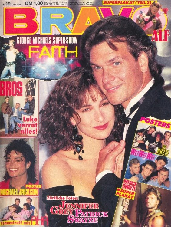 Bravo Magasin Tyskland 1988-19 – Jennifer Grey Patrick Swayze George Michael Michael Jackson Luke Goss – Originaludgave