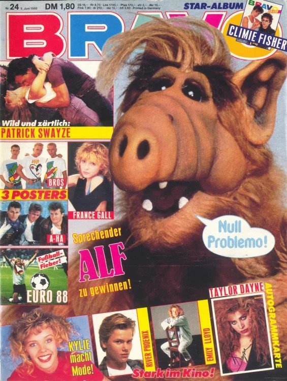 Bravo Lehti Saksa 1988-24 – ALF Patrick Swayze Taylor Dayne France Gall Kylie Minogue – Alkuperäinen painos