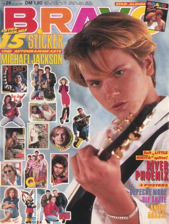 Bravo Lehti Saksa 1988-26 – River Phoenix Michael Jackson Herbert Grönemeyer Andre Agassi Bon Jovi – Alkuperäinen painos