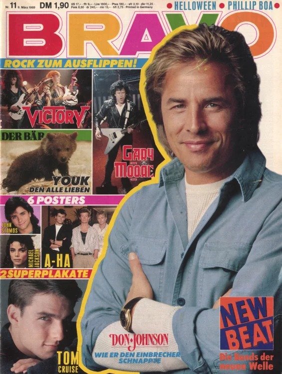 Bravo Magasin Tyskland 1989-11 – Don Johnson Tom Cruise Gary Moore John Stamos Michael Jackson – Originaludgave