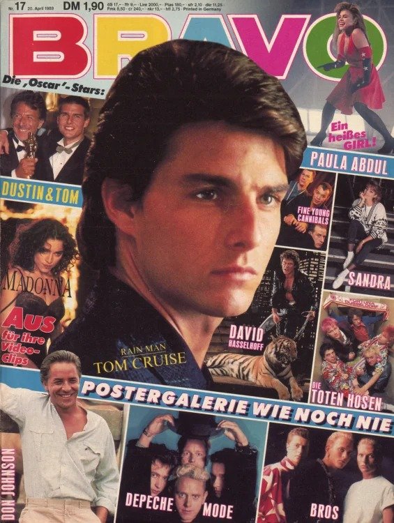 Bravo Magasin Tyskland 1989-17 – Tom Cruise Madonna Dustin Hoffman Paula Abdul David Hasselhoff – Originalutgåva