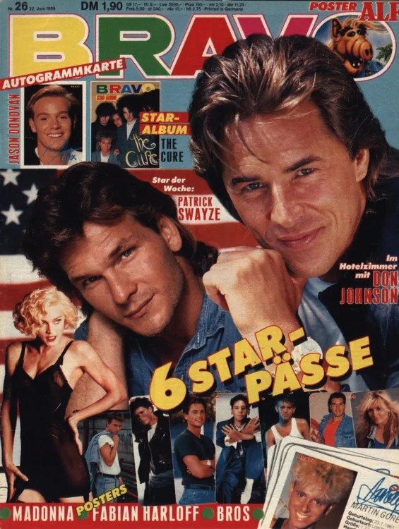 Bravo Tijdschrift Duitsland 1989-26 – Patrick Swayze Don Johnson Madonna Fabian Harloff Jason Donovan – Originele uitgave