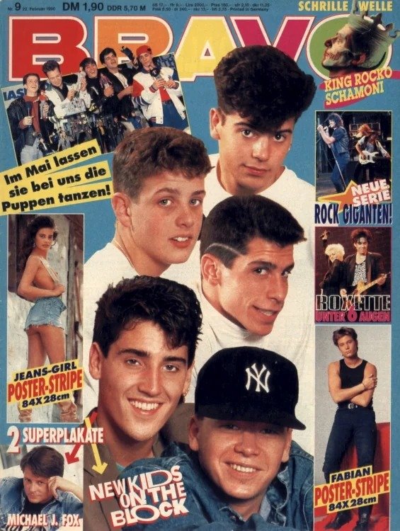 Bravo Rivista Germania 1990-09 – New Kids On The Block Roxette Michael J. Fox Fabian King Rocko Schamoni – Edizione originale