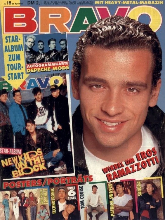 Bravo Lehti Saksa 1990-18 – Eros Ramazzotti Tom Cruise Patrick Swayze Sandra Depeche Mode – Alkuperäinen painos