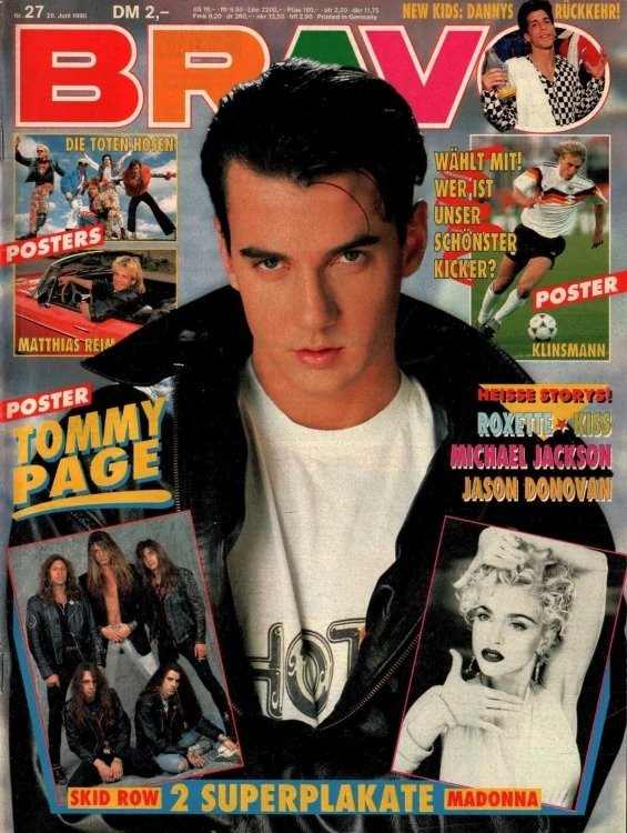 Bravo Magasin Tyskland 1990-27 – Tommy Page Madonna Jürgen Klinsmann Matthias Reim Michael Jackson – Originalutgåva