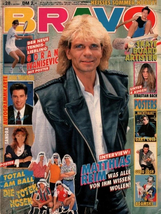Bravo Lehti Saksa 1990-28 – Matthias Reim Goran Ivanišević John Travolta Sandra Sebastian Bach – Alkuperäinen painos