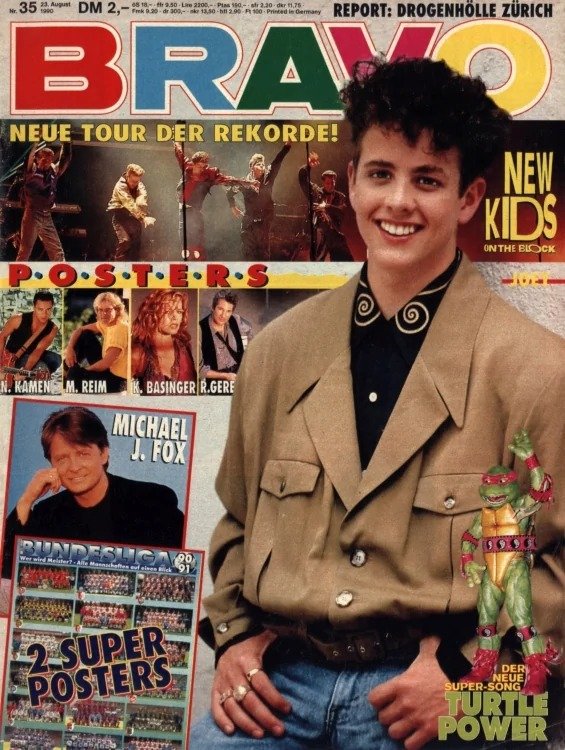 Bravo Magasin Tyskland 1990-35 – Joey McIntyre Michael J. Fox Nick Kamen Matthias Reim Kim Basinger – Originalutgåva