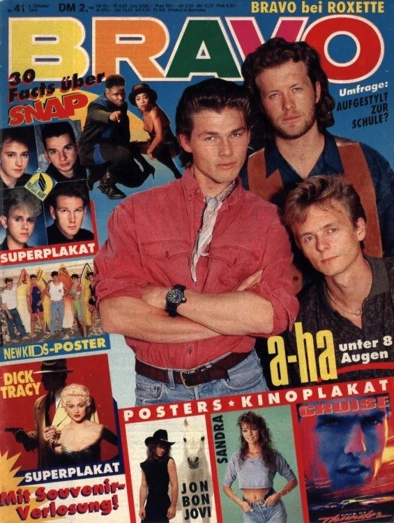 Bravo Lehti Saksa 1990-41 – Morten Harket Magne Furuholmen Pål Waaktaar-Savoy Sandra Jon Bon Jovi – Alkuperäinen painos