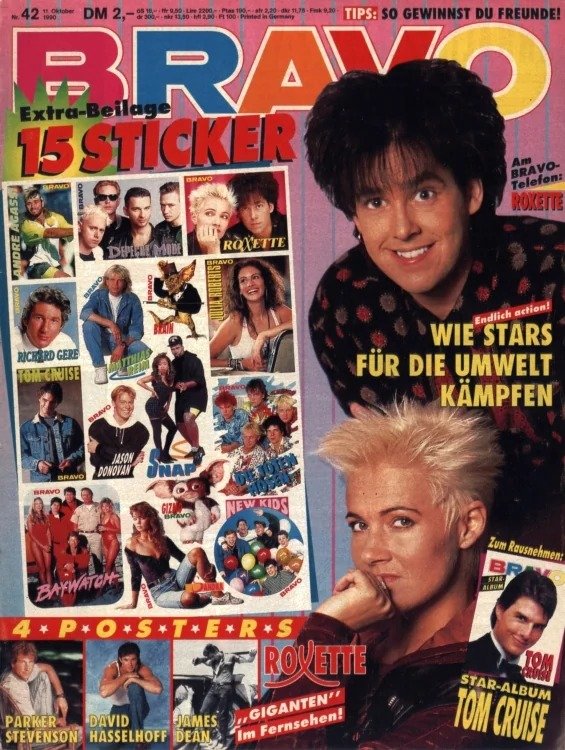 Bravo Magasin Tyskland 1990-42 – Per Gessle Marie Fredriksson Andre Agassi Richard Gere Tom Cruise – Originaludgave