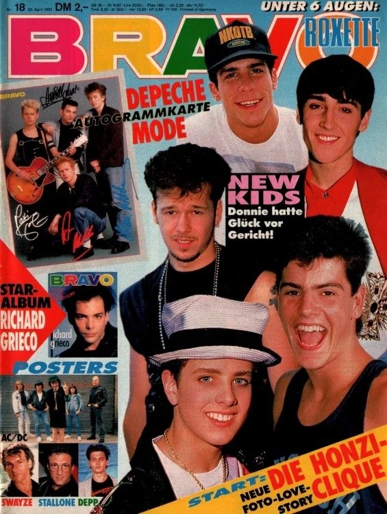 Bravo Magazin Deutschland 1991-18 Richard Grieco Patrick Swayze Sylvester Stallone Johnny Depp New Kids On The Block