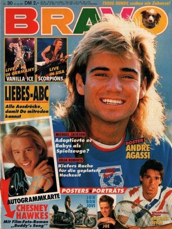 Bravo Magasin Tyskland 1991-30 – Andre Agassi Chesney Hawkes Vanilla Ice Scorpions – Originaludgave