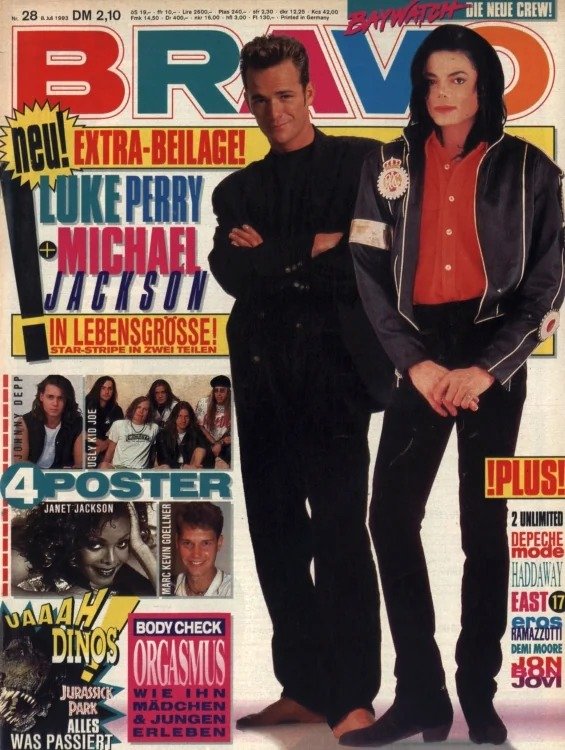 Bravo Lehti Saksa 1993-28 – Michael Jackson Luke Perry Janet Jackson Johnny Depp Demi Moore – Alkuperäinen painos