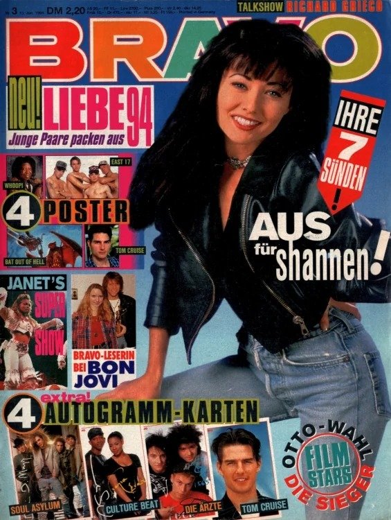 Bravo Magasin Tyskland 1994-03 – Shannen Doherty Tom Cruise Jon Bon Jovi East 17 Bon Jovi – Originalutgåva