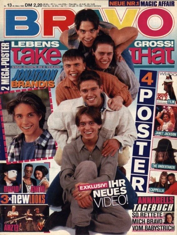 Bravo Magasin Tyskland 1994-13 – Take That Jonathan Brandis Janet Jackson The Undertaker David Hasselhoff – Originalutgåva