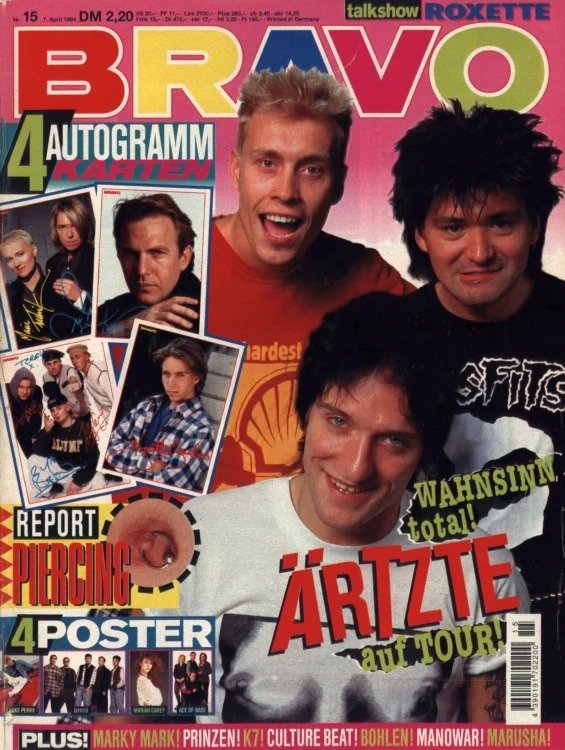 Bravo Lehti Saksa 1994-15 – Farin Urlaub Bela B. Rodrigo González Roxette Marky Mark – Alkuperäinen painos