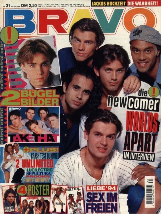 Bravo Magasin Tyskland 1994-31 – Worlds Apart Take That Jeremy Jackson Eddie Murphy Crash Test Dummies – Originalutgåva