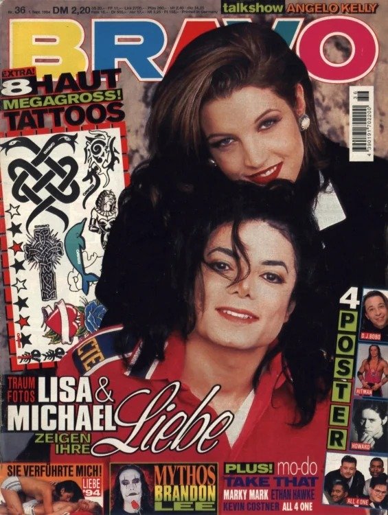 Bravo Magazine Germany 1994-36 – Michael Jackson Lisa Marie Presley Angelo Kelly Brandon Lee Marky Mark – Original Print Issue
