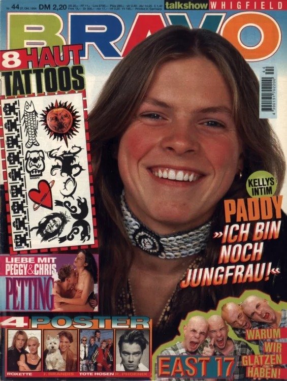 Bravo Magasin Tyskland 1994-44 – Paddy Kelly East 17 Roxette Die Toten Hosen Whigfield – Originalutgåva