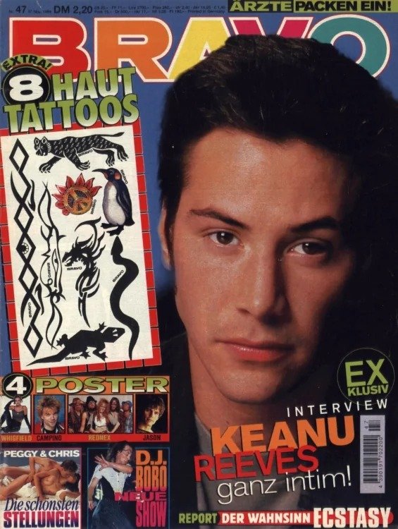 Bravo Magasin Tyskland 1994-47 – Keanu Reeves Whigfield Campino Jason Donovan DJ BoBo – Originalutgåva