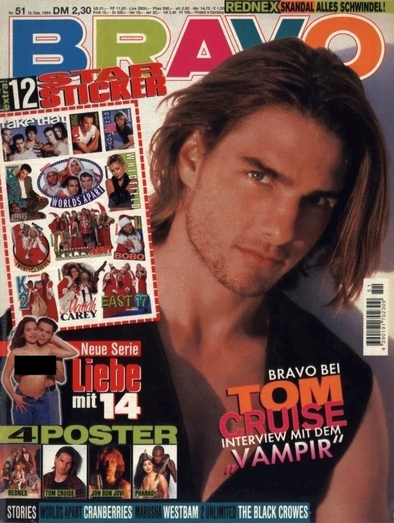 Bravo Lehti Saksa 1994-51 – Tom Cruise Mariah Carey Jon Bon Jovi Take That Worlds Apart – Alkuperäinen painos